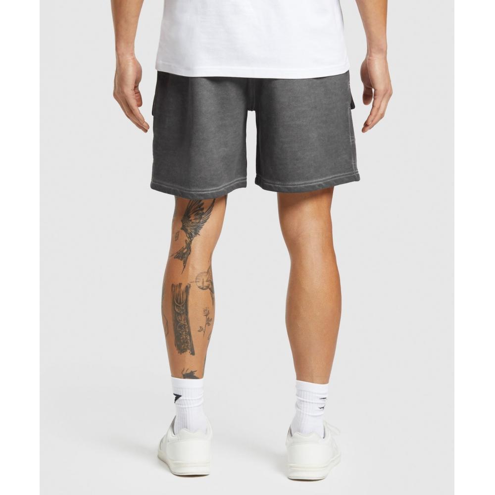 Gymshark Heavyweight Washed Cargo Shorts Black A5a6e Bcdx.