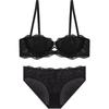 New popular French tube top strapless underwear women's suit thin big breasts show small lace gathering sexy bra cover