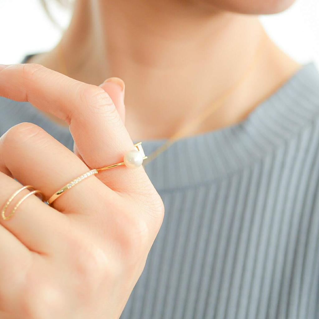 [Naot Jewelry] Women's Ring Cubic Zirconia Gold Half Eternity Ring 11