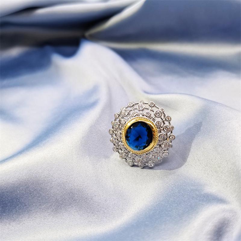 European Luxury Adjustable Gemstone Ring for Women - Niche Elegant Design, Versatile, No Fading, TikTok Style Adjustable Open Size