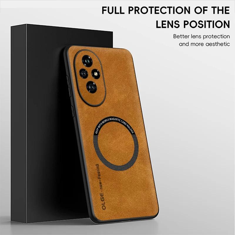 For Honor 200 200 Pro 200 Lite Fine Hole Sheepskin Magnetic TPU Soft Edge Anti-Drop Anti Fingerprint Phone Case