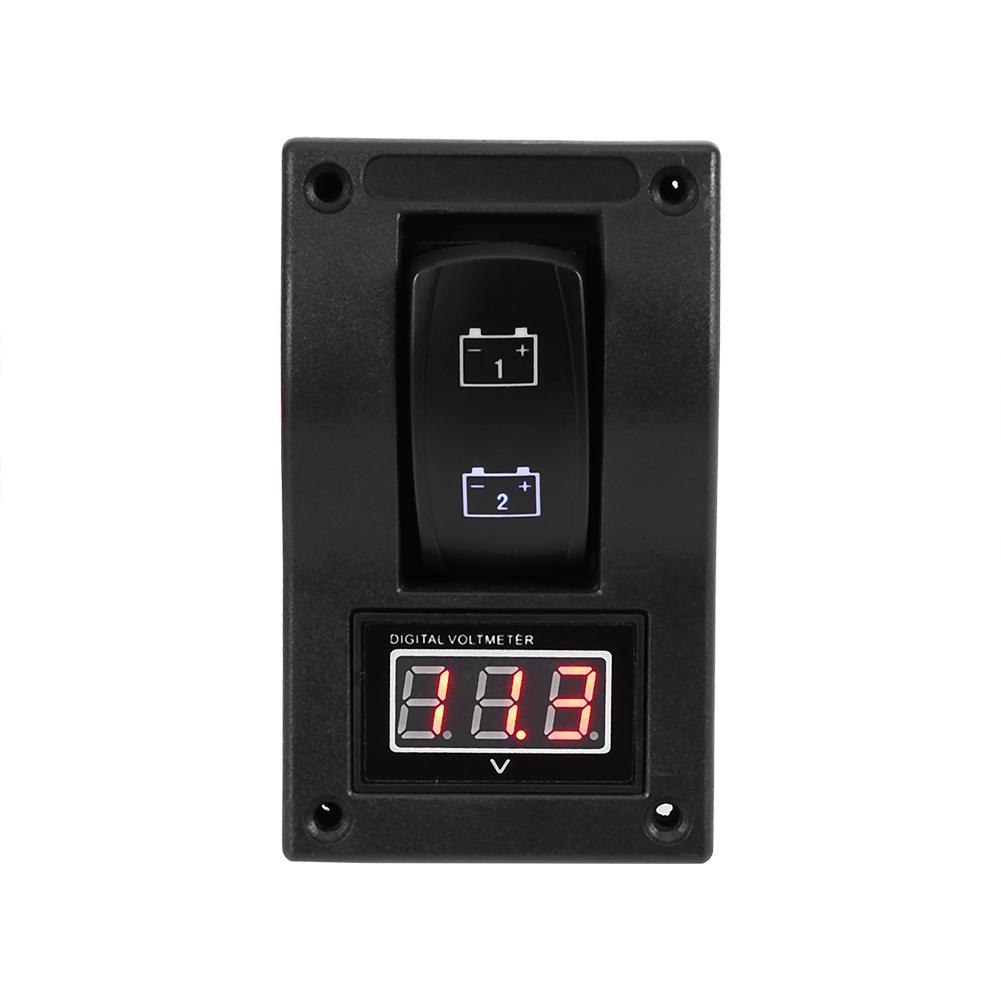 12V DC Marine Boot Voltmeter LED Dual Batterie Test Panel Wippschalter Auf OFF auf