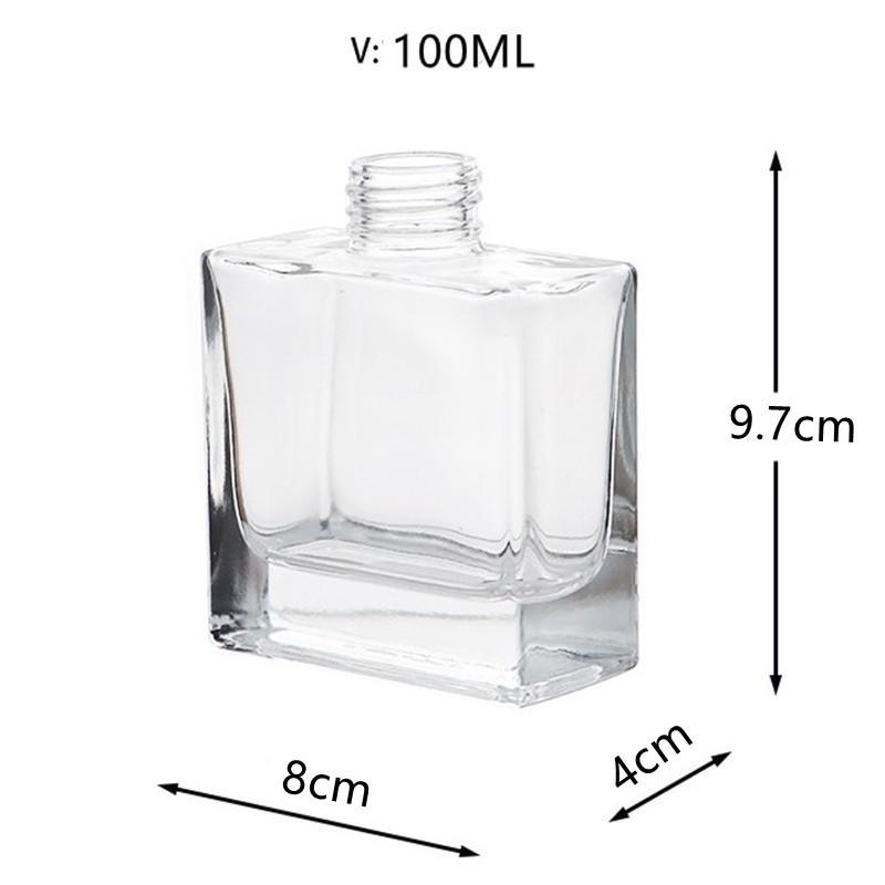 Thick Bottom Transparent Glass Aroma Diffuser Bottle with Rattan Sticks for Indoor Use