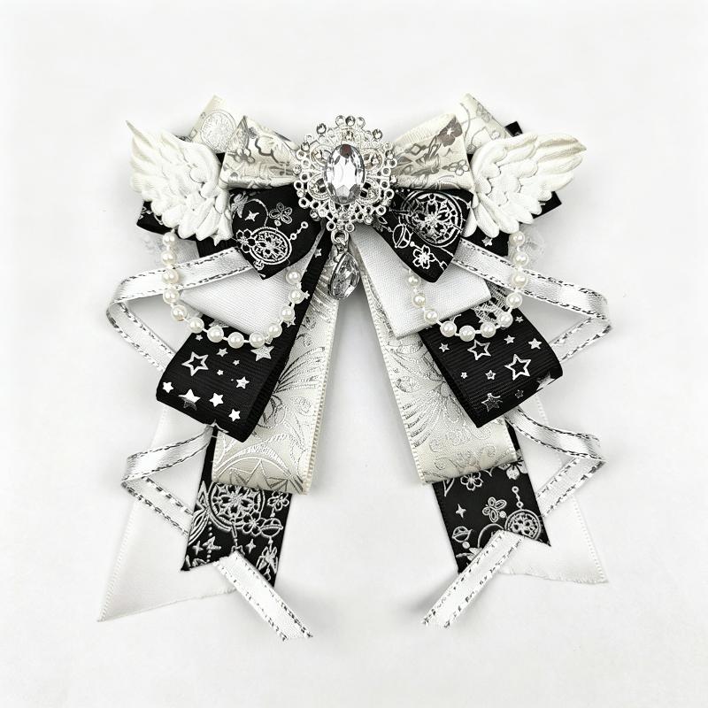 3D Rhinestone Wing Bow Ornament Sparkly Handmade Ribbon Decor for DIY Gift Wrapping Clothing Hair Accessories