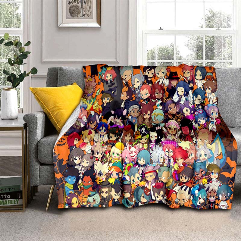 Anime Blankets Inazuma Eleven Blanket Soft Cartoon Blanket Flannel Throw Blanket Bed Sofa Blanket Chair Cover Blanket Home Decor