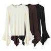 PB&ZA Irregular Bell Sleeve Slim Fit Women’s T-shirt - Early Autumn Style