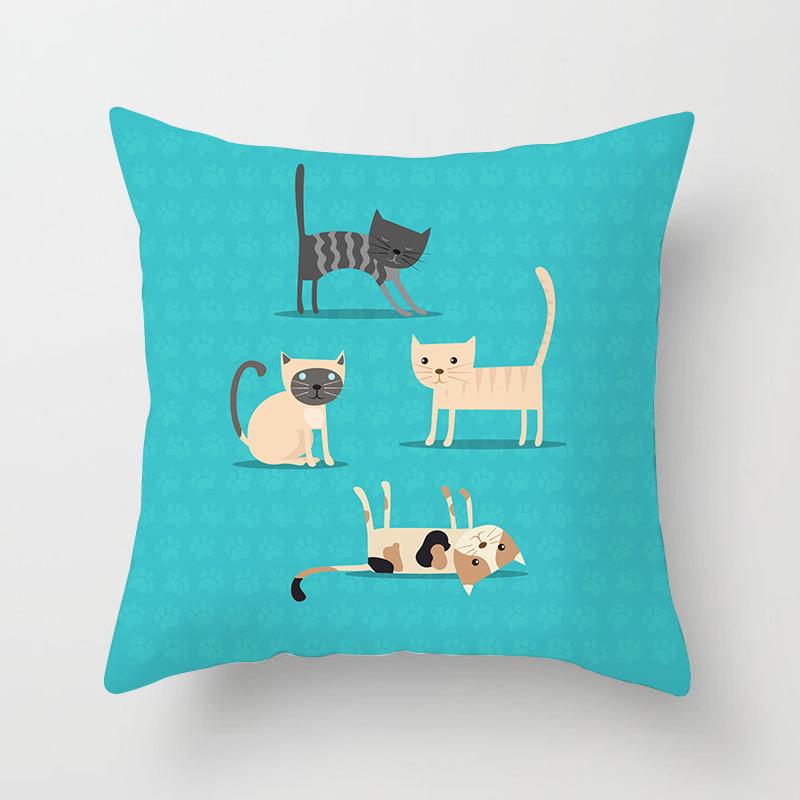Cartoon Animal Print Car Cushion Cover Dog Head Sofa Pillow Cover Home