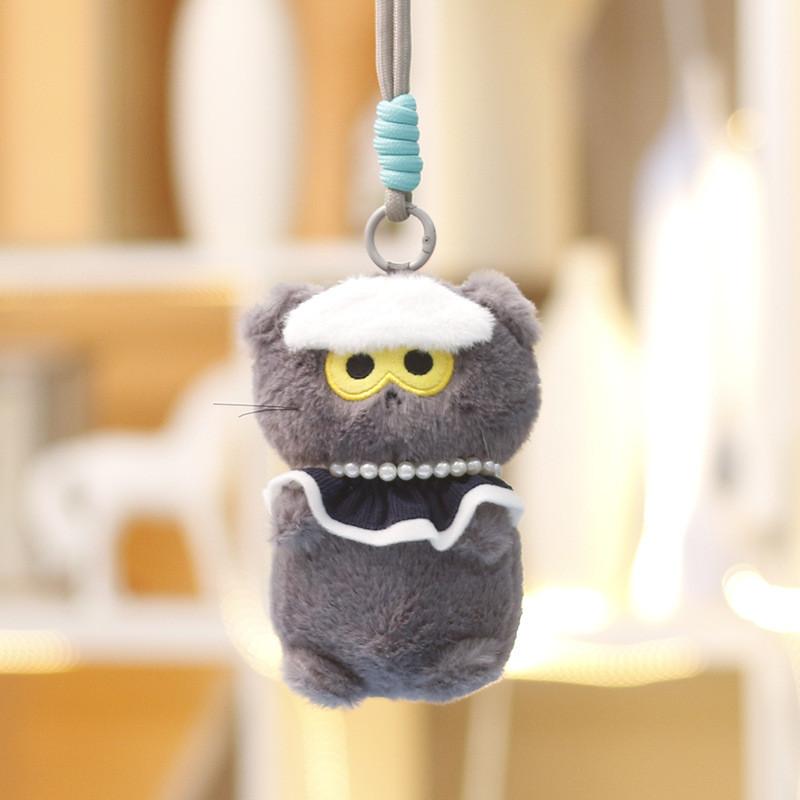 Kwon Ji Yong Plush Cat Keychain With Soft Short Pile For Girls Gift And Bag Decoration