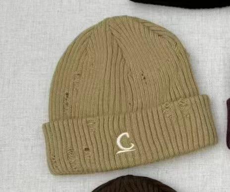 ins simple C letter wool hat autumn and winter face small men's and women's knitted hat sleeve cold hat versatile trendy new