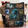 Serpent Legends Myths 2D Flat Pattern Flannel Blanket, High Quality All Seasons, Home Decor, Warmth and Comfort, Perfect for Christmas Gifts.