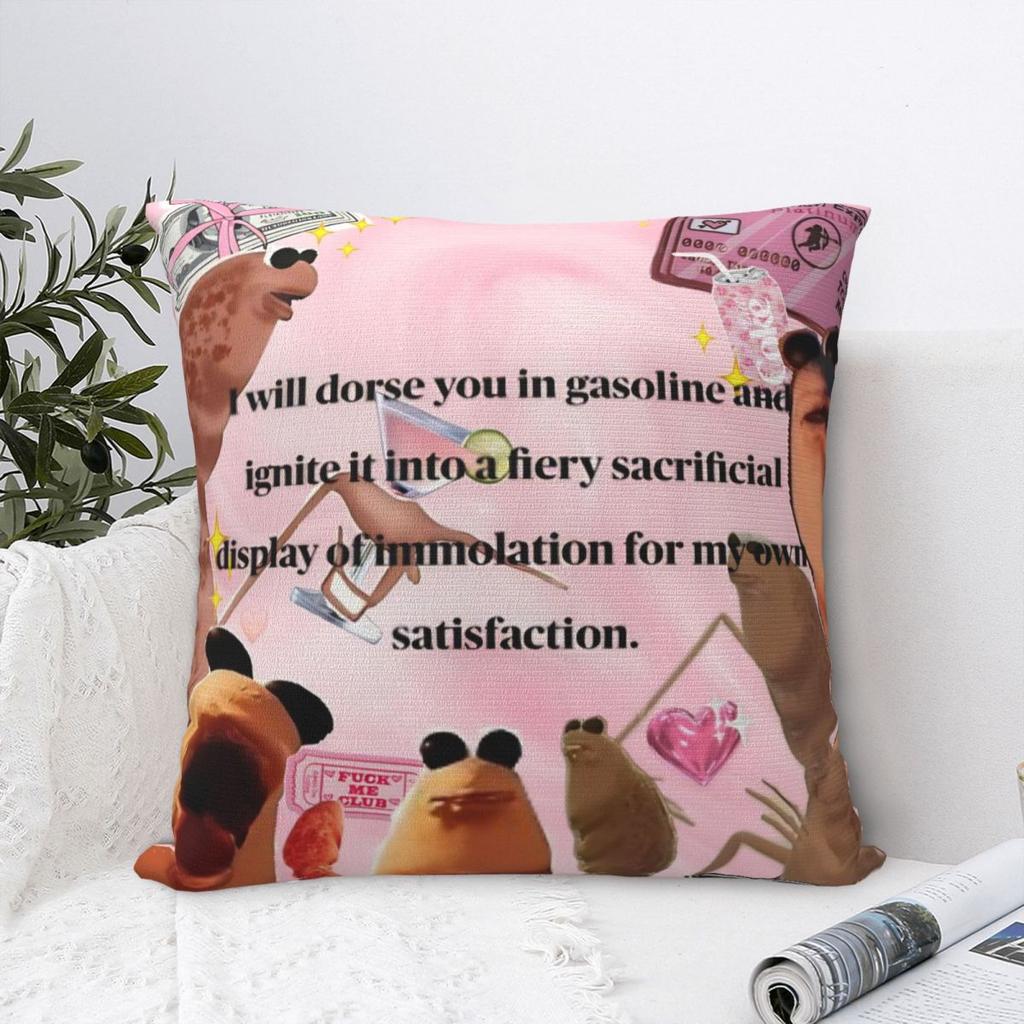 Marcus The Worm Meme Square Pillow Case You're Ruining The Vibe Cushion Covers Customized Decor Pillowcase for Home 45x45cm