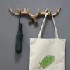 Resin Deer Horn Decorative Hook Vintage Wall Keys Holder Craft Antler Statue  Bathroom Home