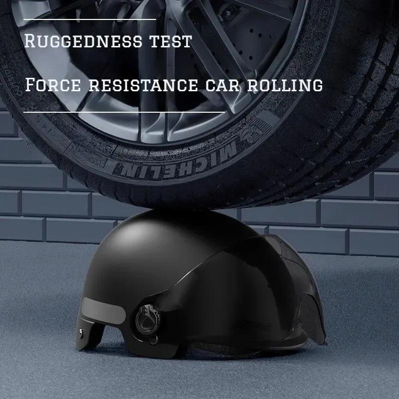 Casco di sicurezza per bicicletta da uomo e da donna per adulti e bambini, casco integrale da cartone animato per bicicletta elettrica e moto con occhiali