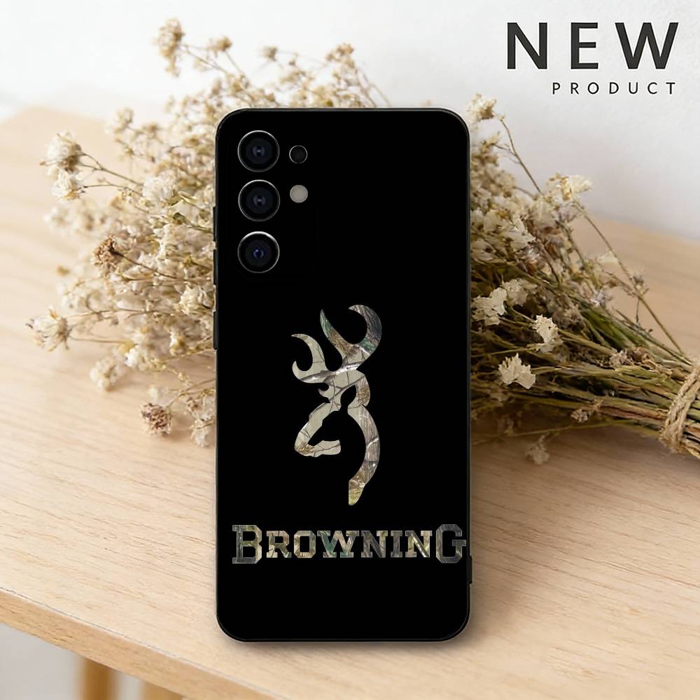 B-browning  phone Case For Samsung S26,25,24,21,22,23,30,20,Ultra,Plus,Fe,Lite Black Soft Cover