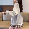 Navava Unisex Nt2030 Check Two In One Rabbit Long Sleeve Sweatshirt