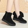 New Winter Women's Leather High Top Flat Sole Wool Boots Soft Sole Non Slip Plush Warm Round Toe Snow Boots Zipper Cotton Boots