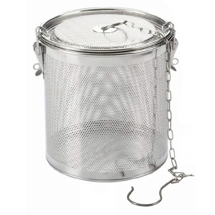 

Stainless Steel Spice Box Basket Round Hole Hook and Chain Design Convenient large