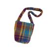 41 Lamb wool bucket bag messenger bag autumn and winter new retro plaid color scheme women's large-capacity shoulder bag