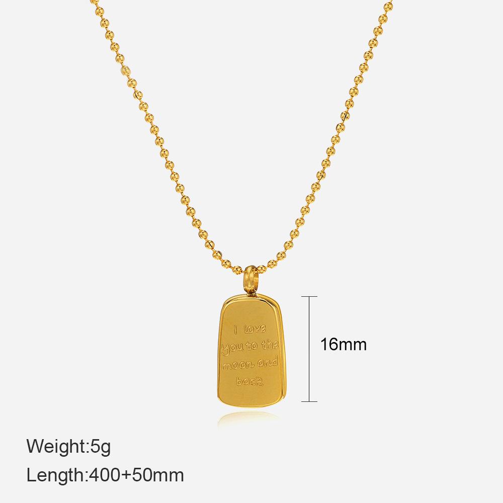 Vintage French Twisted Star Moon Pendant Necklace For Women Fashion Titanium Steel Chain