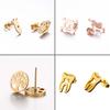 European & American Big Tree Hollow Skull Tooth Asymmetrical Stud Earrings for Halloween