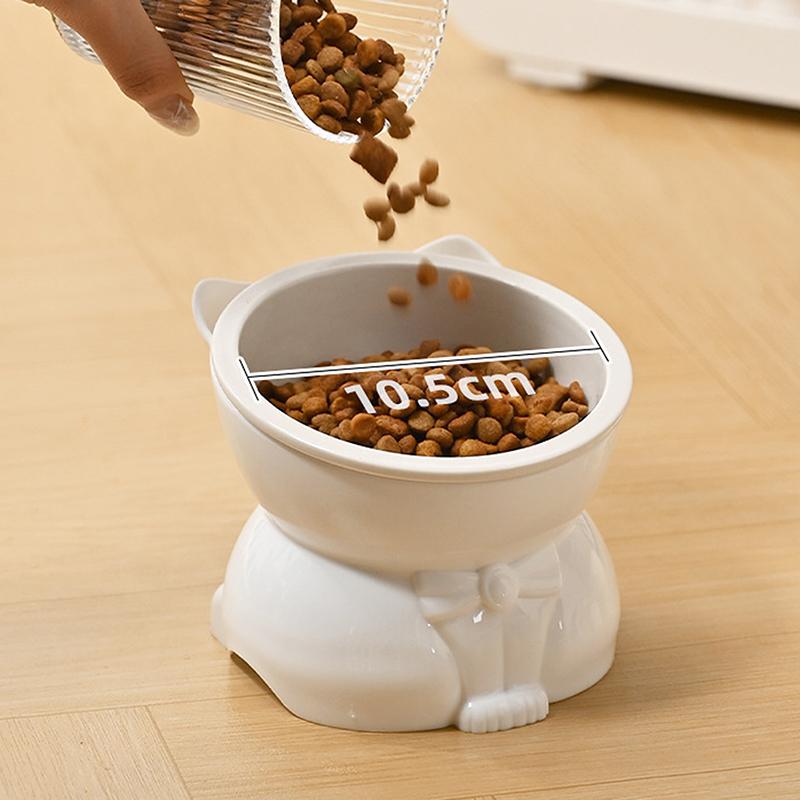 Ceramic Cat Bowl Slanted Mouth Dog Food Feeding Basin Non-Slip Pet High Foot Protection Cervical Spine Pet Drink Water Bowl