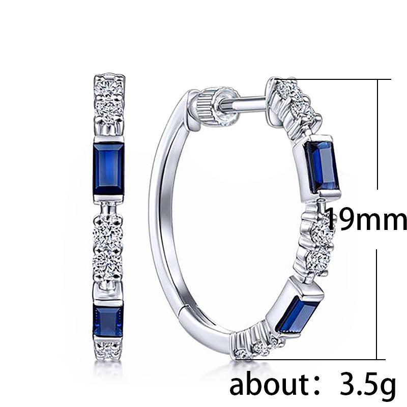 European & American Style Blue Zircon Earrings – Trendy Fashion for Women
