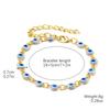 LUOYUNE 18K Gold Plated Colorful Enamel Lucky Eye Charm Bracelet Turkish Inspired Vintage Link Jewelry for Women Gift