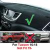 1pc Black Dashmat Dashboard Mat Cover Anti-Sun For Hyundai Tucson 2016 - 2018