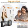 Sleek Bedside Alarm Clock Radio Large Dual Display Screen With Adjustable Brightness USB Port Sleep Timer FM76~108MHz FM Radio