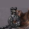 Black Obsidian Pixiu Lucky Amulet Natural Stone Pendant Necklace Women Men Peace Buckle Crystal Jewelry