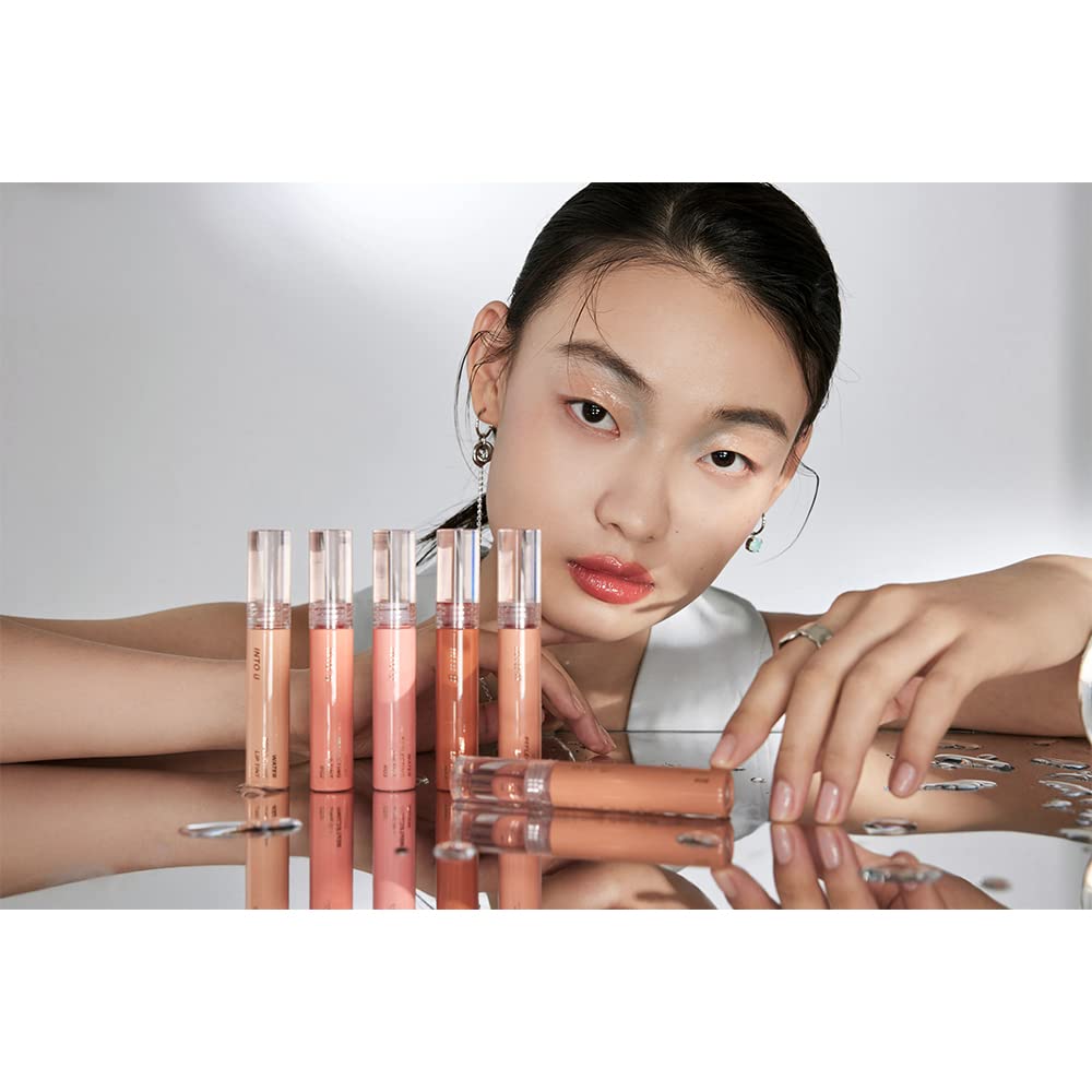 INTO U Lip Tint Water Reflecting Lip Tint R01 Love at First Sight Amaretto Ginger #R06 Tempting Chocolate Liqueur