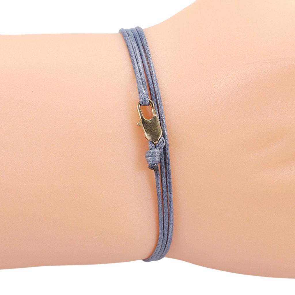 Adjustable Braided Waxed Cord Bracelet Vintage Inspired Design With Copper Clasp Jewelry For Women Men Daily Wear