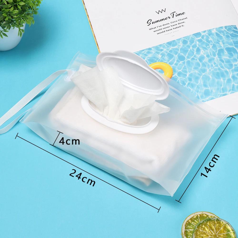 1PC Wet Wipes Bag Portable Flip Cover Snap-Strap Cosmetic Pouch Cute Baby Tissue Box Outdoor Cute Stroller Carrying Case Acces