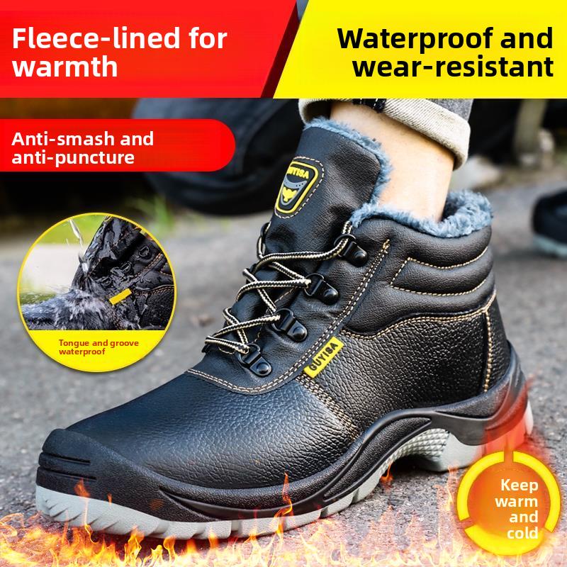 High Quality Safety Shoes for Men Woman Autumn Winter Thickened Warm Boots Woman Sneakers Anti-smashing Steel Toe Cap Puncture