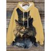 Womens Oversized Hooded Sweatshirt With Cartoon Animal Print Casual Streetwear Top Fall 2025
