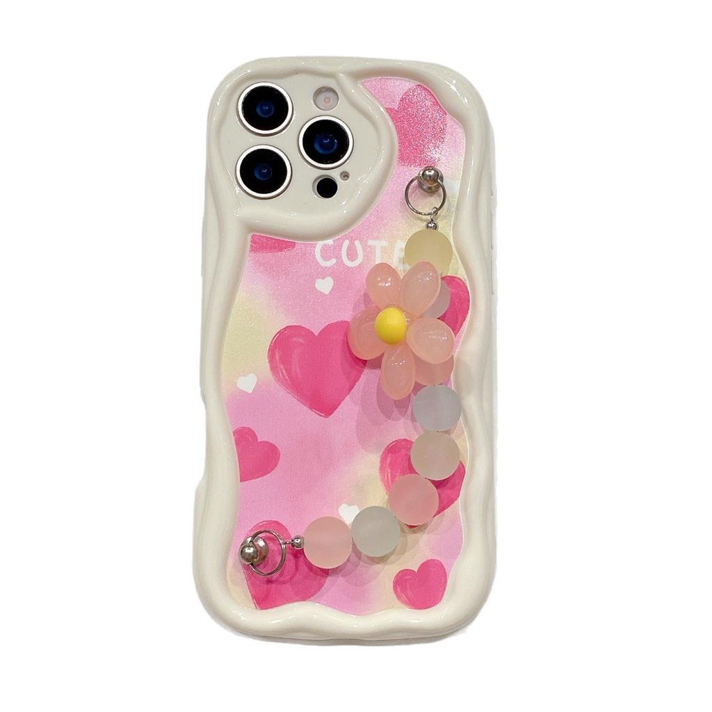 Ins Wind Suitable Relme16Pro Curved Edge Mobile Phone Case C85Pro Love C83 Flower V70 Bracelet Soft Cover Women