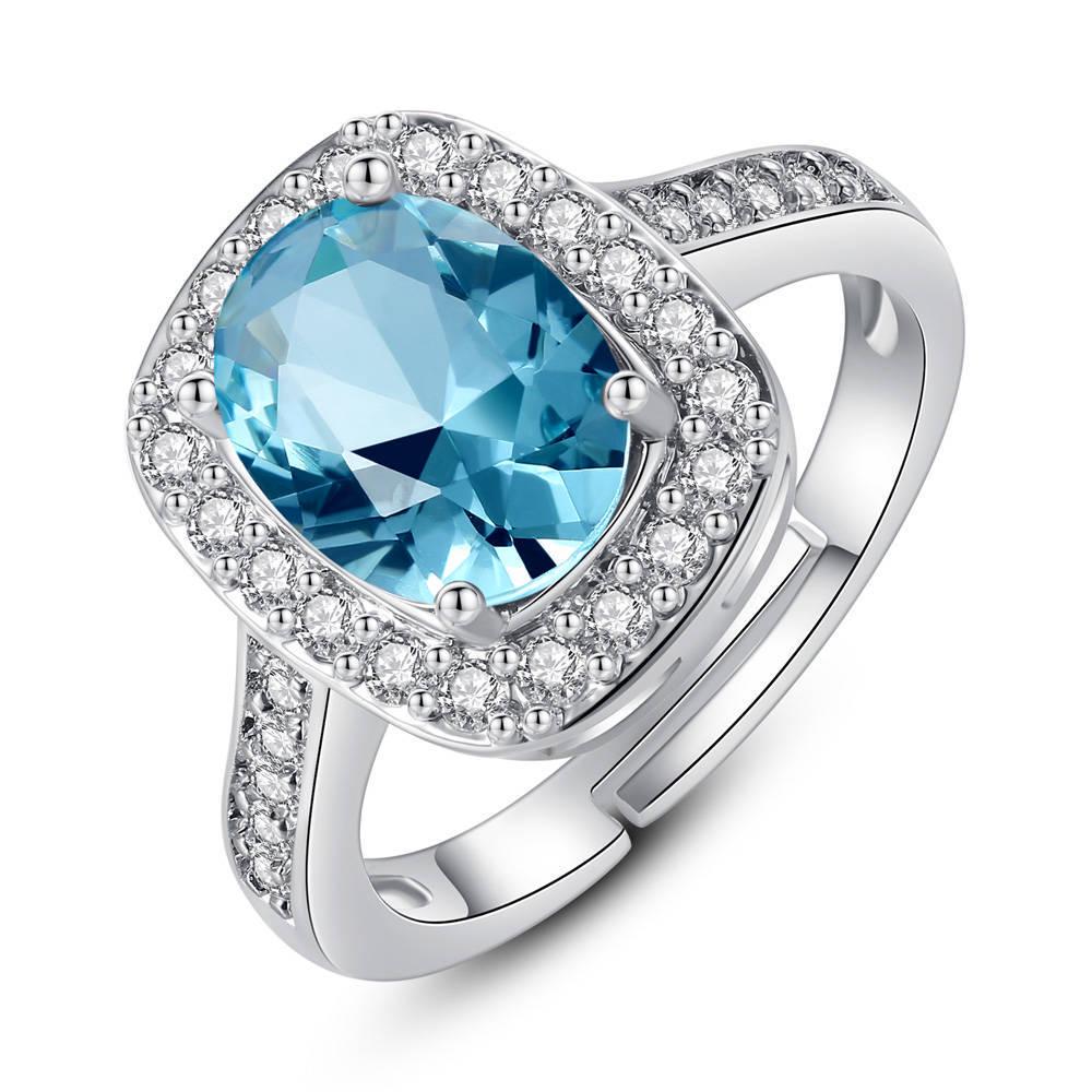 Oval Zircon Ring Living Ring Exaggerated Personality Jewelry Female Open Ring