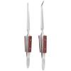 2Pcs Lock Tweezer Fixed Jewelry Soldering Pointed Straight Curved Tip DIY Craft Tool