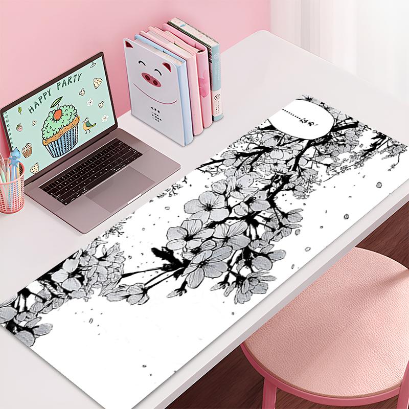 x Mousepad Gamer Office Mat Mouse Pad Gaming Room Accessories Office Desk Mat Cherry Blossom Sakura Pink Art Keyboard Mats