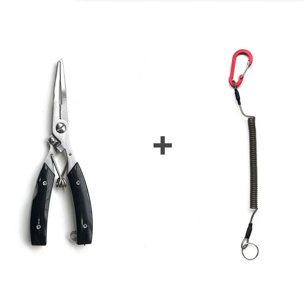 Stainless Steel Multi-function Fishing Pliers: Scissors, Hook Removal, PE Line Cutting, Hook Tying, Fish Control.