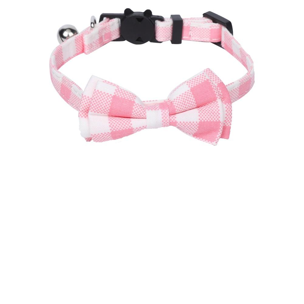1pc/2pcs Adjustable Cat Collar With Bells Safe Release Buckle Plaid Flower Pattern Pet Neck Accessories (1.0 x 28CM)