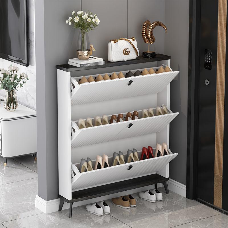 Home Slim Tipping Shoe Cabinet Entrance Ultra-thin Large-capacity Bench Storage Shelf Minimalist Shoe Rack Organizer Furniture