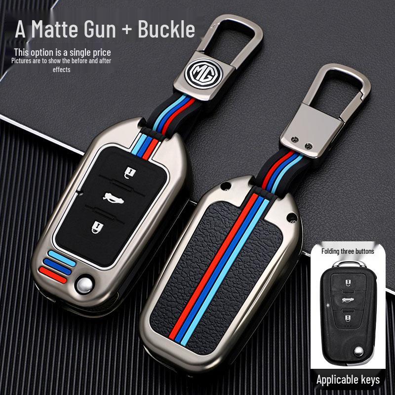 MG Car Genuine Leather Key Case for MG6, ZS Ruihang GT, MG3/5, and Rui Teng HS - Creative Key Bag with Buckle