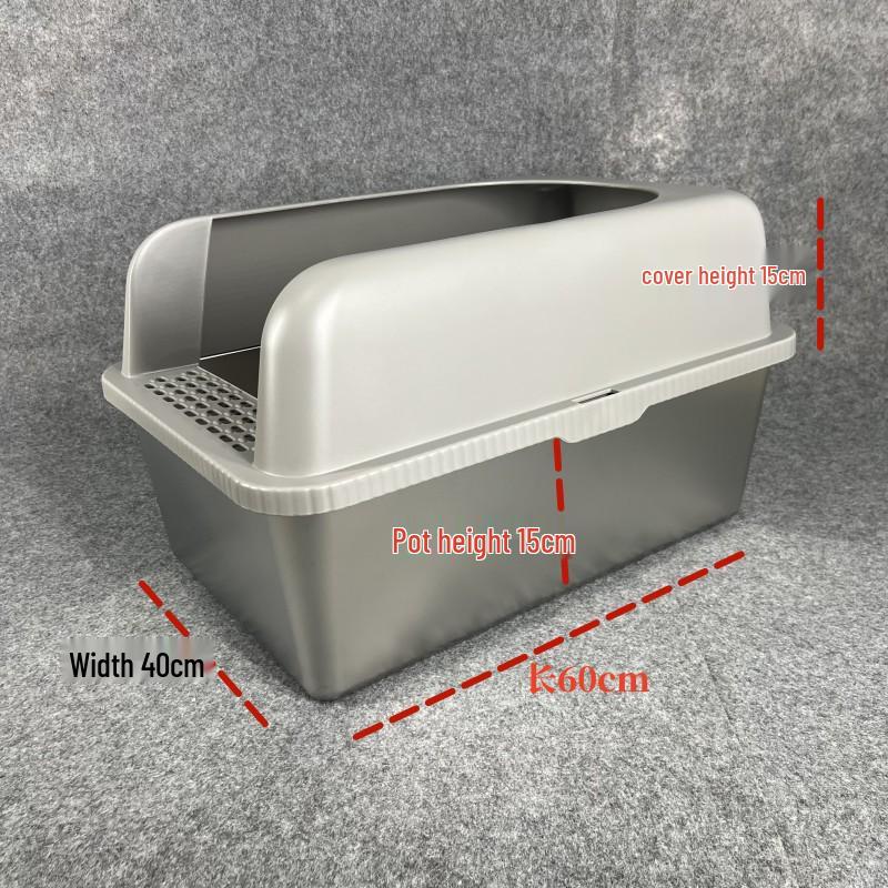 Top-Entry Stainless Steel Cat Litter Box with Anti-Splash Cover