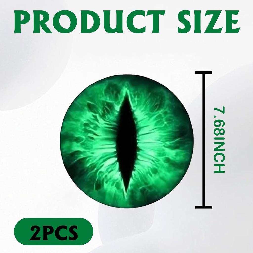 2PCS Beast Eyes Headlight Decals for Jeep, 3D Cool Beast Eyes Light Decoration Stickers, Waterproof Car Body Window Bumper Round Decal Compatible