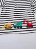 Boys' Striped Long-Sleeve Cotton T-Shirt, Autumn Round Neck Baby Outerwear