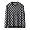 Montagut Men's Checkboard Jacquard Round Neck Sweatshirt