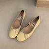 Fashion Bailamos Women Flat Ballet Shoes Female New Bow Band Retro Shallow Mouth Women's Shoes Soft Ballet Shoes Size 39-40 Mujer