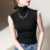 Turtleneck Bottoming Shirt Women's New Women's Clothing Solid Color Elastic Shirt Temperament Sleeveless Vest Top