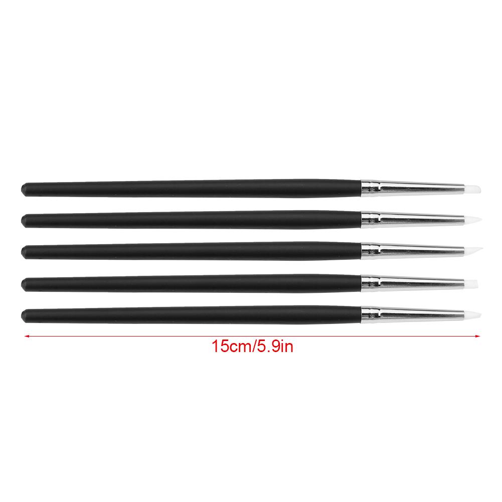 5pcsCelsiusset Silicone Soft Head Clay Pottery Moulding Pen   Craft Tool(black head)